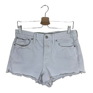 Madewell Cutoff Denim Shorts Relaxed in Tile White Size 27